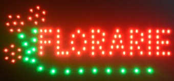 Reclama LED - FLORARIE - de interior, 48 x 25 cm