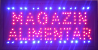 Reclama LED - MAGAZIN ALIMENTAR - de interior, 48 x 25 cm