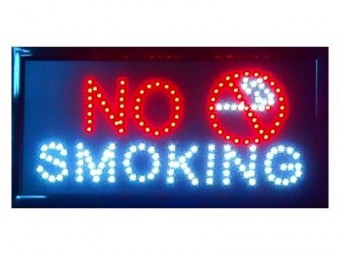 Reclama LED - NO SMOKING - de interior, 48 x 25 cm