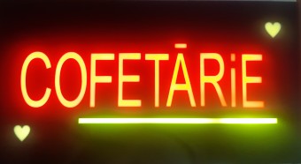 Reclama LED - COFETARIE - de exterior / interior, 44 x 24 cm