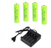 Acumulator Li Ion tip 18650 3,7V 5000mA, terminal cu varf, set 4 bucati cu incarcator