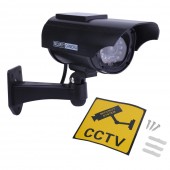 Camera falsa tip IR cu panou solar, culoare neagra, acumulatori R3 inclusi