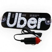 Placuta cu leduri UBER, culoare alb sau albastru, alimentare USB / bricheta auto