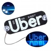 Placuta cu leduri UBER, culoare alb sau albastru, alimentare USB / bricheta auto