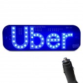 Placuta cu leduri UBER, culoare alb sau albastru, alimentare USB / bricheta auto