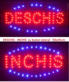 Reclama LED - DESCHIS - INCHIS - de interior, 48 x 25cm
