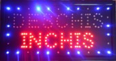 Reclama LED - DESCHIS - INCHIS - rosu / rosu- de interior, 48 x 25 cm