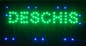 Reclama LED - DESCHIS - INCHIS - verde / rosu, de interior, 48 x 25cm