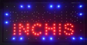 Reclama LED - DESCHIS - INCHIS - verde / rosu, de interior, 48 x 25 cm