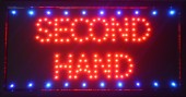 Reclama LED - SECOND HAND - de interior, 48 x 25cm