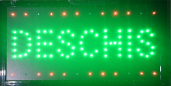 Reclama LED - DESCHIS - afisaj verde, de interior, 48 x 25 cm