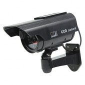 Camera falsa tip IR cu panou solar, culoare neagra, acumulatori R3 inclusi