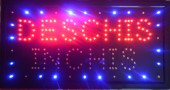 Reclama LED - DESCHIS - INCHIS - rosu / rosu- de interior, 50x25cm