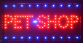 Reclama luminoasa LED - PET SHOP - de interior, 48 x 25cm